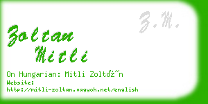 zoltan mitli business card